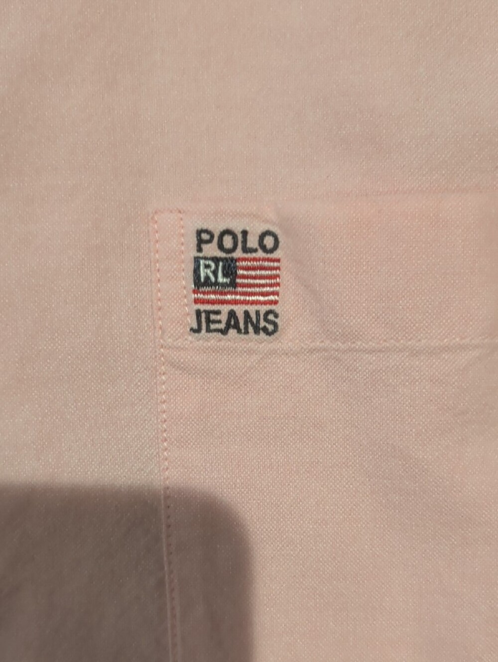 Vintage 90s Ralph Lauren Polo Jeans Co Pink Oxford Shirt Men's L Long Sleeve - Picture 4 of 7
